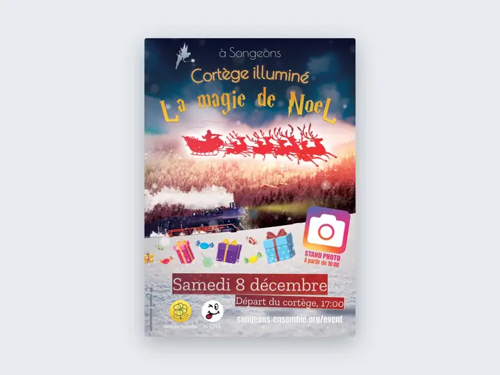 Affiche du cortège illuminé de Noël, Songeons Ensemble