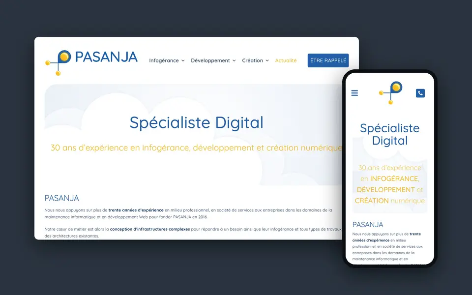 Site Pasanja sur ordinateur et sur mobile